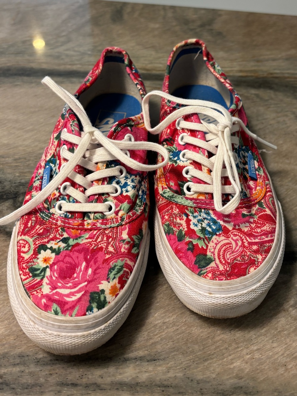 VANS Floral Canvas Low-Top Sneakers - Pink